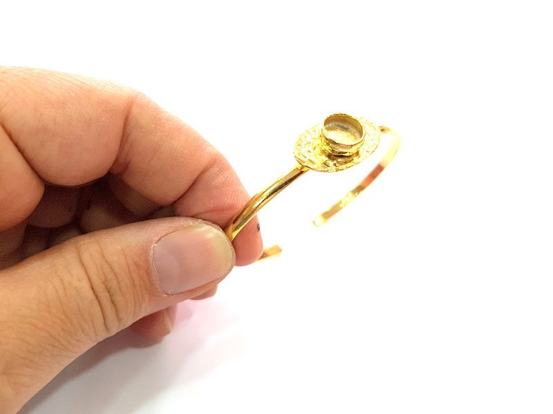 Gold Bangle Blanks Bracelet Blanks Cuff Blanks Adjustable Bracelet Blank Gold Plated Brass (10 mm Blanks ) G12692