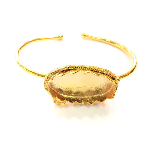 Gold Bangle Blanks Bracelet Blanks Cuff Blanks Adjustable Bracelet Blank Gold Plated Brass (30x16 mm Blanks ) G12693