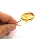 Gold Bangle Blanks Bracelet Blanks Cuff Blanks Adjustable Bracelet Blank Gold Plated Brass (30x16 mm Blanks ) G12693