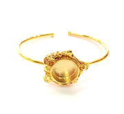 Gold Bangle Blanks Bracelet Blanks Cuff Blanks Adjustable Bracelet Blank Gold Plated Brass (15 mm Blanks ) G12696