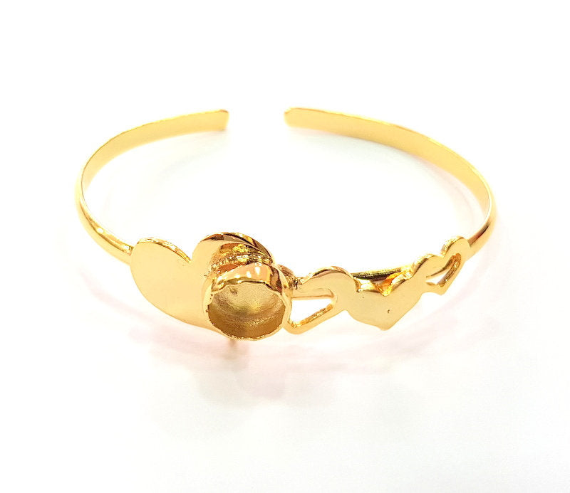 Gold Bangle Blanks Bracelet Blanks Cuff Blanks Adjustable Bracelet Blank Gold Plated Brass (10 mm Blanks ) G12698