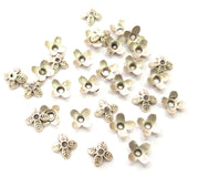 20 Silver Bead Cap Antique Silver Plated Metal Findings (6 mm) G12705