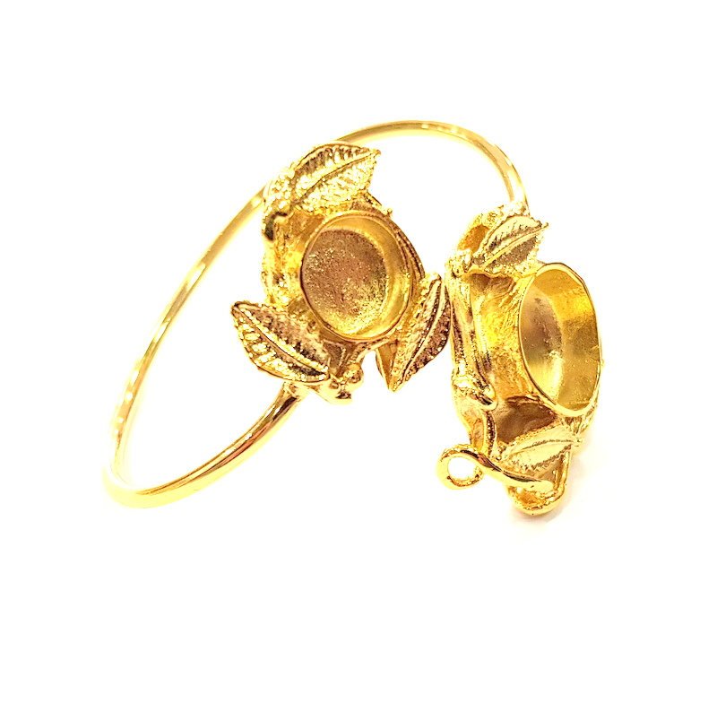 Gold Bangle Blanks Bracelet Blanks Cuff Blanks Adjustable Bracelet Blank Gold Plated Brass (15mm and 10mm Blanks ) G12706