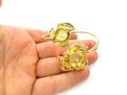 Gold Bangle Blanks Bracelet Blanks Cuff Blanks Adjustable Bracelet Blank Gold Plated Brass (15mm and 10mm Blanks ) G12706