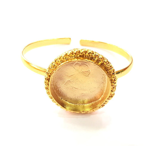 Gold Bangle Blanks Bracelet Blanks Cuff Blanks Adjustable Bracelet Blank Gold Plated Brass (25 mm Blanks ) G12717