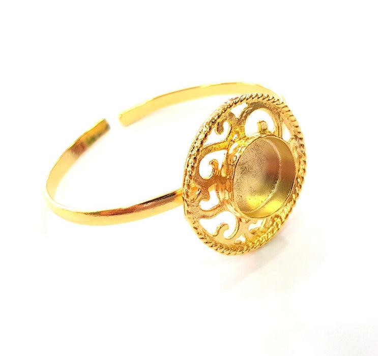 Gold Bangle Blanks Bracelet Blanks Cuff Blanks Adjustable Bracelet Blank Gold Plated Brass (16 mm Blanks ) G12718