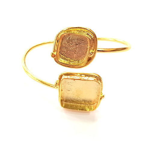 Gold Bangle Blanks Bracelet Blanks Cuff Blanks Adjustable Bracelet Blank Gold Plated Brass (20x20mm and 14x14mm Blanks ) G12719