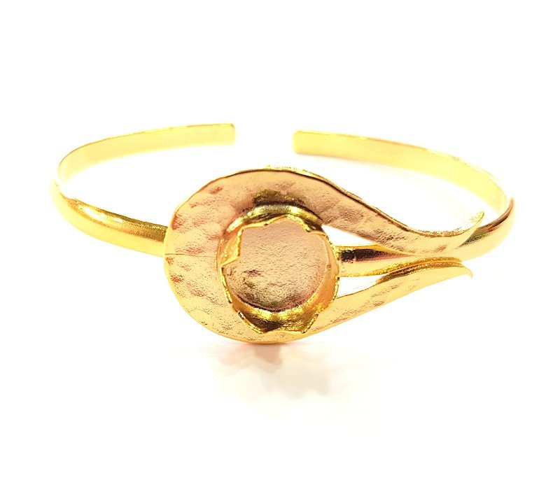Gold Bangle Blanks Bracelet Blanks Cuff Blanks Adjustable Bracelet Blank Gold Plated Brass (12 mm Blanks ) G12721
