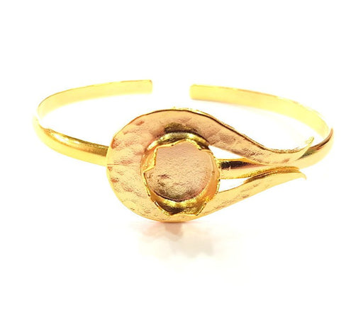 Gold Bangle Blanks Bracelet Blanks Cuff Blanks Adjustable Bracelet Blank Gold Plated Brass (12 mm Blanks ) G12721