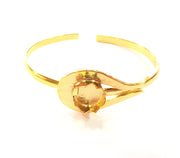 Gold Bangle Blanks Bracelet Blanks Cuff Blanks Adjustable Bracelet Blank Gold Plated Brass (12 mm Blanks ) G12721