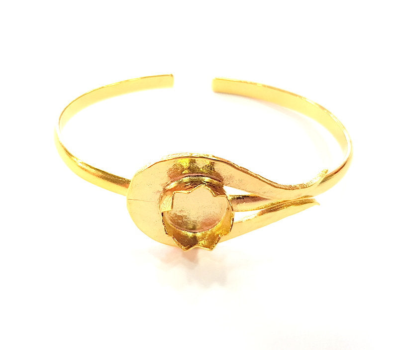 Gold Bangle Blanks Bracelet Blanks Cuff Blanks Adjustable Bracelet Blank Gold Plated Brass (12 mm Blanks ) G12721