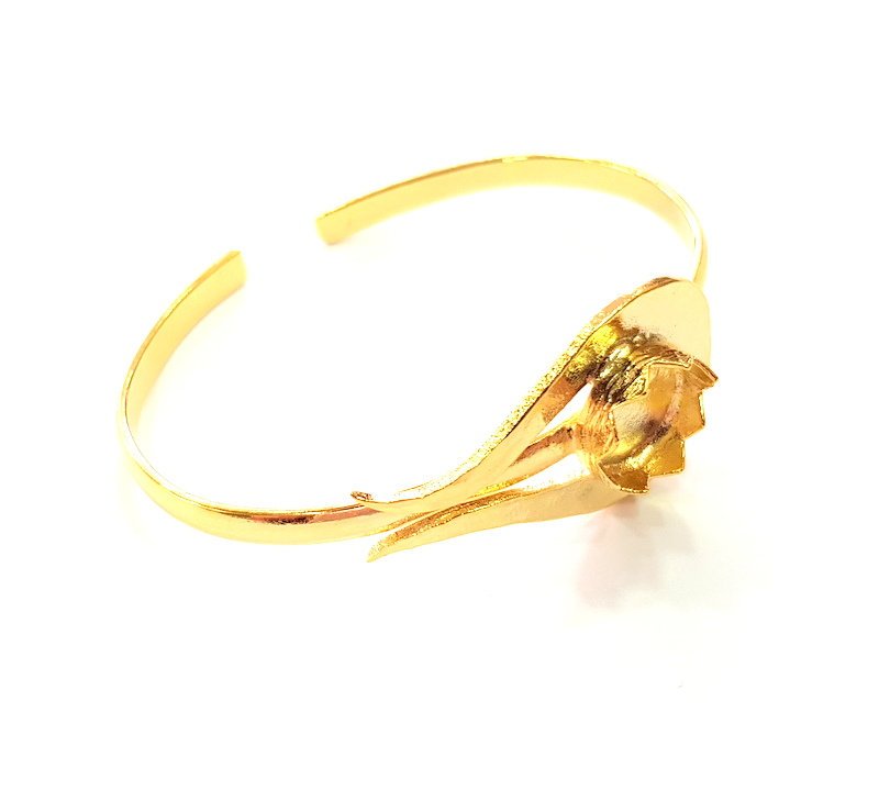 Gold Bangle Blanks Bracelet Blanks Cuff Blanks Adjustable Bracelet Blank Gold Plated Brass (12 mm Blanks ) G12721