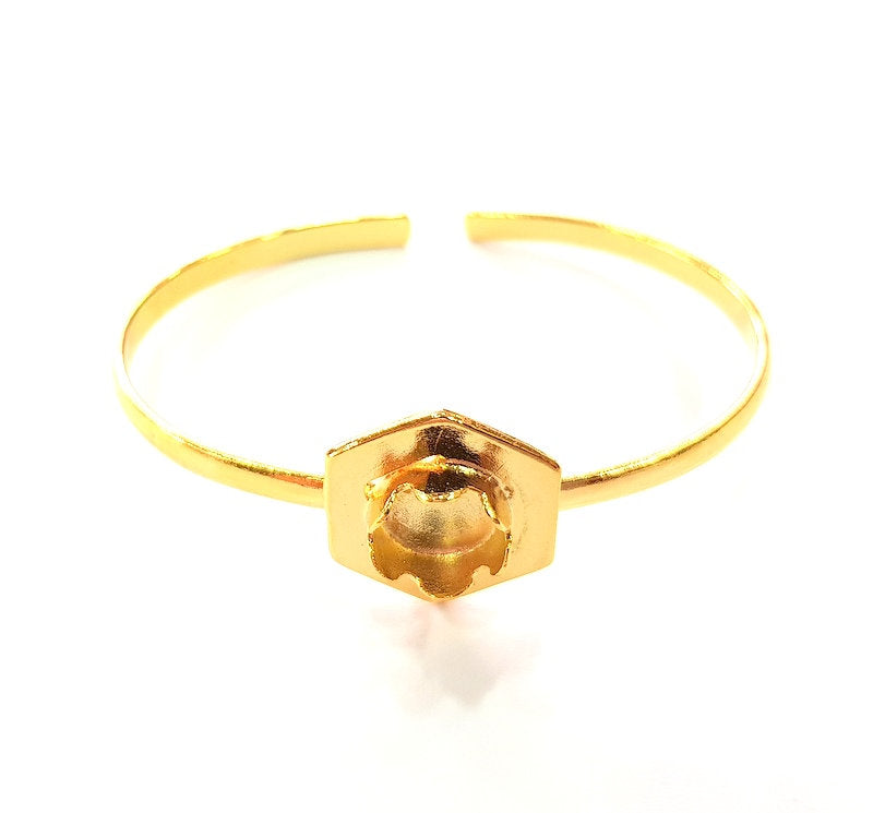 Gold Bangle Blanks Bracelet Blanks Cuff Blanks Adjustable Bracelet Blank Gold Plated Brass (10 mm Blanks ) G12727