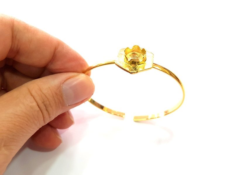 Gold Bangle Blanks Bracelet Blanks Cuff Blanks Adjustable Bracelet Blank Gold Plated Brass (10 mm Blanks ) G12727