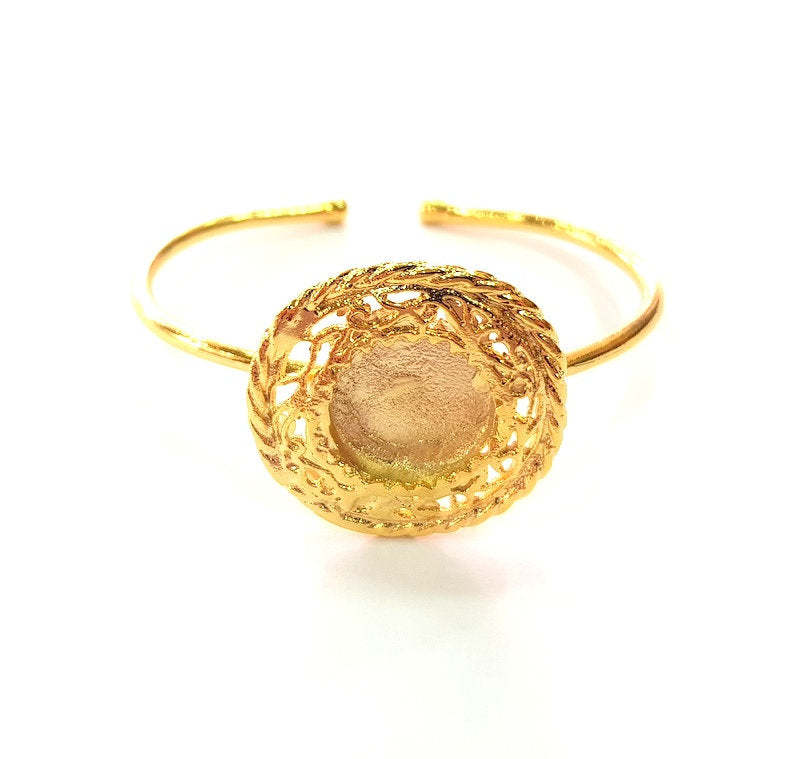 Gold Bangle Blanks Bracelet Blanks Cuff Blanks Adjustable Bracelet Blank Gold Plated Brass (15 mm Blanks ) G12733