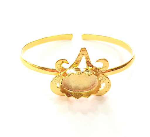 Gold Bangle Blanks Bracelet Blanks Cuff Blanks Adjustable Bracelet Blank Gold Plated Brass (18x13 mm Blanks ) G12735