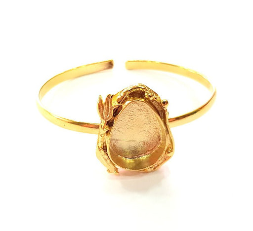 Gold Bangle Blanks Bracelet Blanks Cuff Blanks Adjustable Bracelet Blank Gold Plated Brass (20x15 mm Blanks ) G12740
