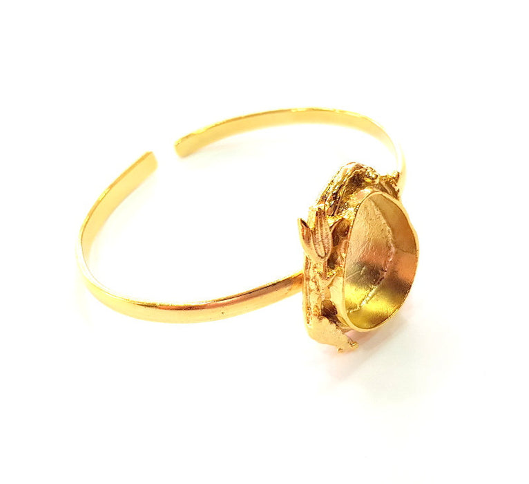 Gold Bangle Blanks Bracelet Blanks Cuff Blanks Adjustable Bracelet Blank Gold Plated Brass (20x15 mm Blanks ) G12740