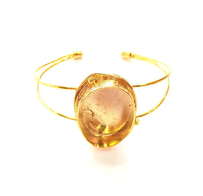 Gold Bangle Blanks Bracelet Blanks Cuff Blanks Adjustable Bracelet Blank Gold Plated Brass (30x22 mm Blanks ) G12743