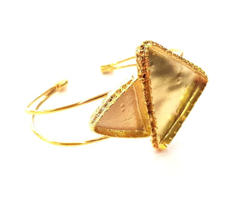 Gold Bangle Blanks Bracelet Blanks Cuff Blanks Adjustable Bracelet Blank Gold Plated Brass (34x24mm and 18x17mm Blanks ) G12744