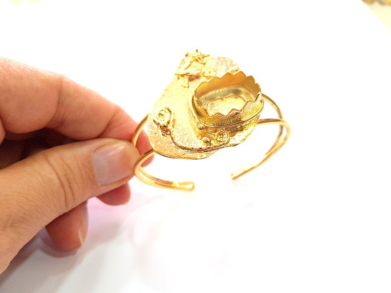 Gold Bangle Blanks Bracelet Blanks Cuff Blanks Adjustable Bracelet Blank Gold Plated Brass (20x15 mm Blanks ) G12745