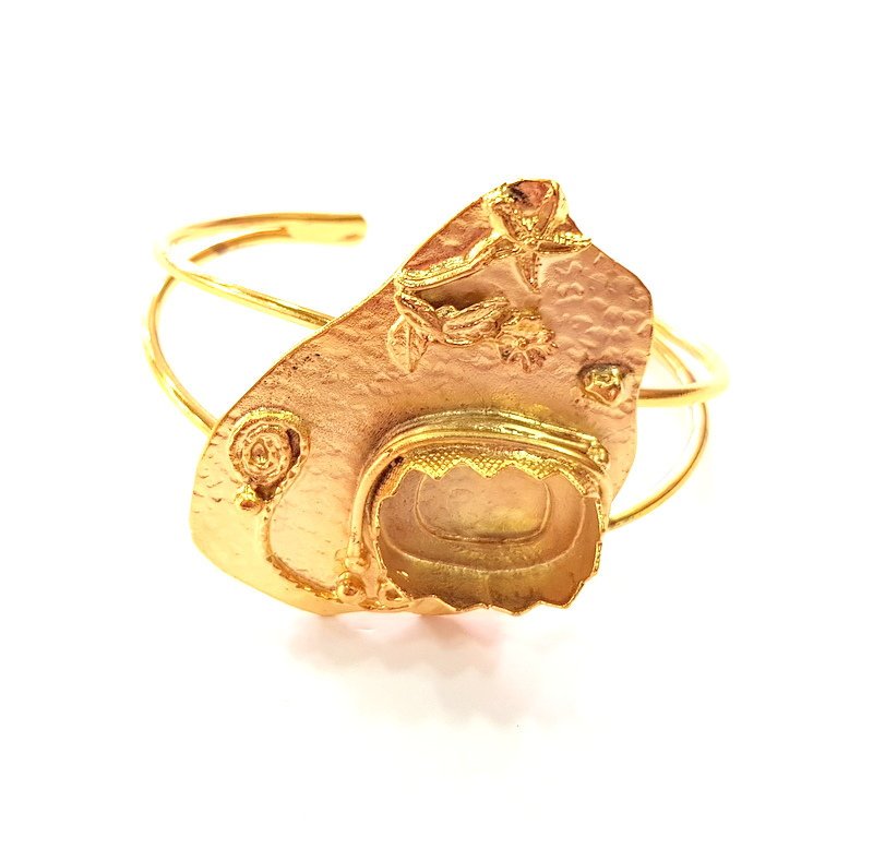 Gold Bangle Blanks Bracelet Blanks Cuff Blanks Adjustable Bracelet Blank Gold Plated Brass (20x15 mm Blanks ) G12745