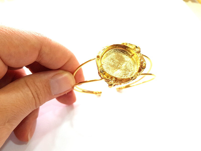 Gold Bangle Blanks Bracelet Blanks Cuff Blanks Adjustable Bracelet Blank Gold Plated Brass (25 mm Blanks ) G12747
