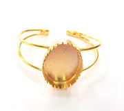Gold Bangle Blanks Bracelet Blanks Cuff Blanks Adjustable Bracelet Blank Gold Plated Brass (34x24 mm Blanks ) G12748