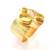Gold Bangle Blanks Bracelet Blanks Cuff Blanks Adjustable Bracelet Blank Gold Plated Brass (19mm + 13mm + 9mm Blanks ) G12749