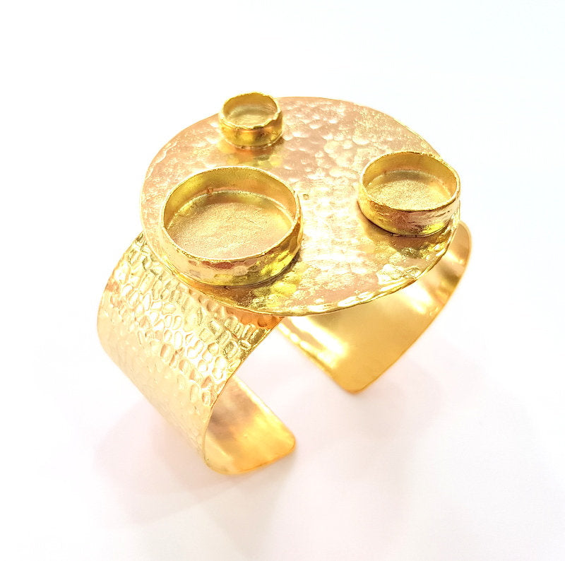 Gold Bangle Blanks Bracelet Blanks Cuff Blanks Adjustable Bracelet Blank Gold Plated Brass (19mm + 13mm + 9mm Blanks ) G12749