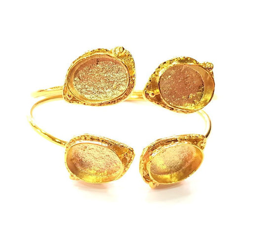 Gold Bangle Blanks Bracelet Blanks Cuff Blanks Adjustable Bracelet Blank Gold Plated Brass (18x13mm Blanks ) G12752