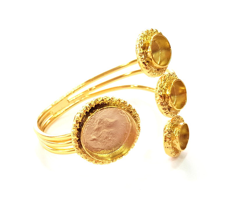 Gold Bangle Blanks Bracelet Blanks Cuff Blanks Adjustable Bracelet Blank Gold Plated Brass (20mm and 10mm Blanks ) G12753