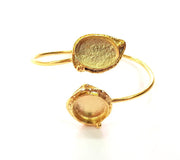 Gold Bangle Blanks Bracelet Blanks Cuff Blanks Adjustable Bracelet Blank Gold Plated Brass (18x13mm and  16mm Blanks ) G12756
