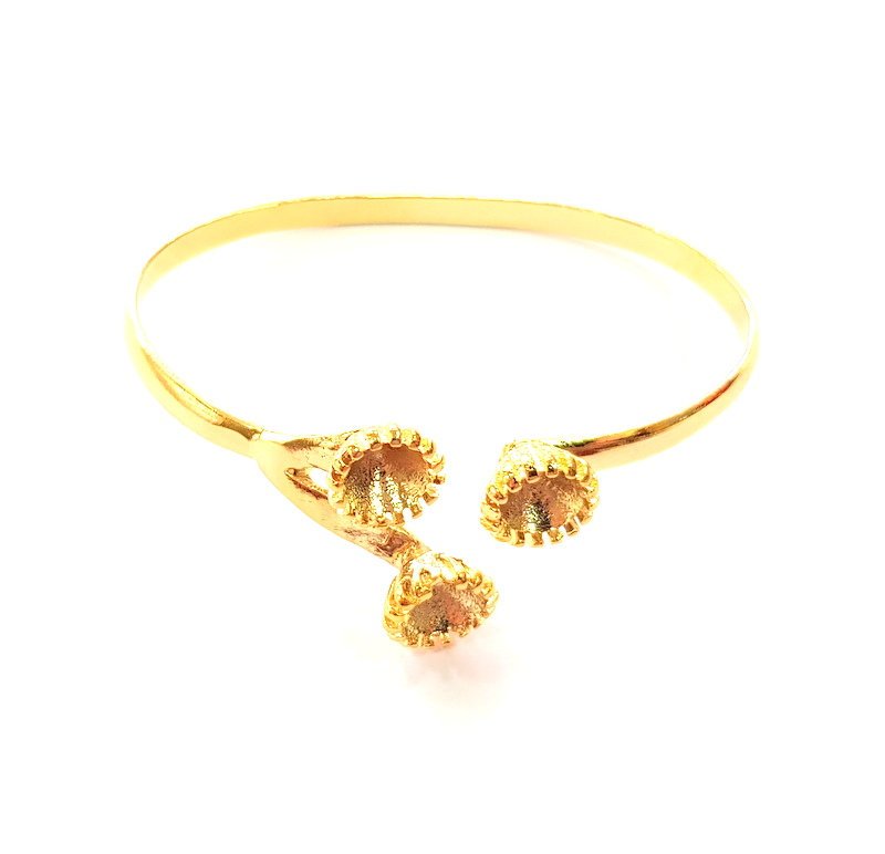 Gold Bangle Blanks Bracelet Blanks Cuff Blanks Adjustable Bracelet Blank Gold Plated Brass (8 mm Blanks ) G12760