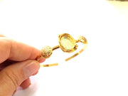 Gold Bangle Blanks Bracelet Blanks Cuff Blanks Adjustable Bracelet Blank Gold Plated Brass (18x13mm Blanks ) G12764