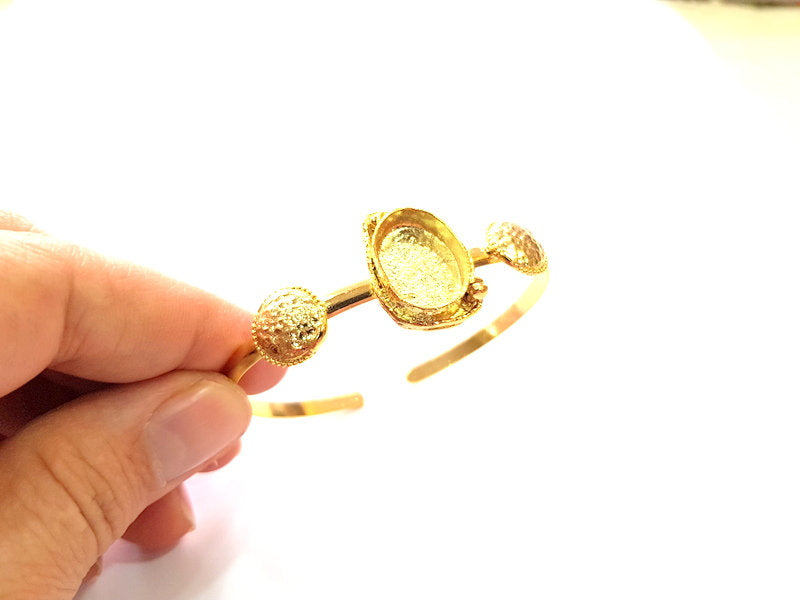 Gold Bangle Blanks Bracelet Blanks Cuff Blanks Adjustable Bracelet Blank Gold Plated Brass (18x13mm Blanks ) G12764