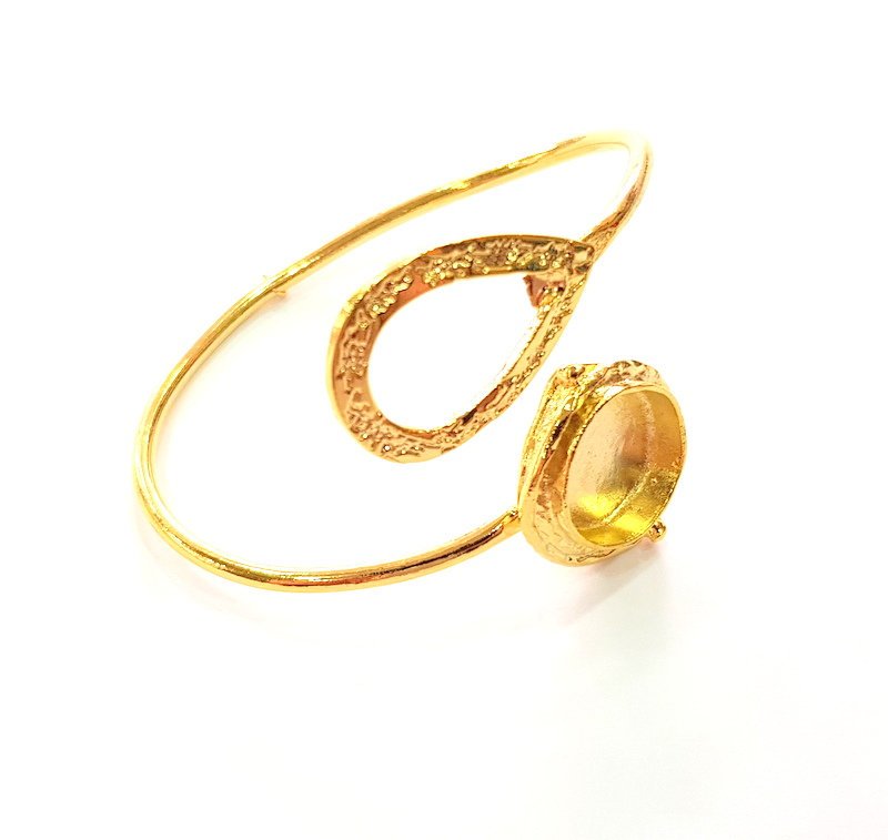 Gold Bangle Blanks Bracelet Blanks Cuff Blanks Adjustable Bracelet Blank Gold Plated Brass (16mm Blanks ) G12765