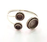 Silver Bracelet Blank Bangle Blank Cuff Blank Adjustable Bracelet inlay Blank Antique Silver Plated Brass (20mm and 10mm Blanks) G12768