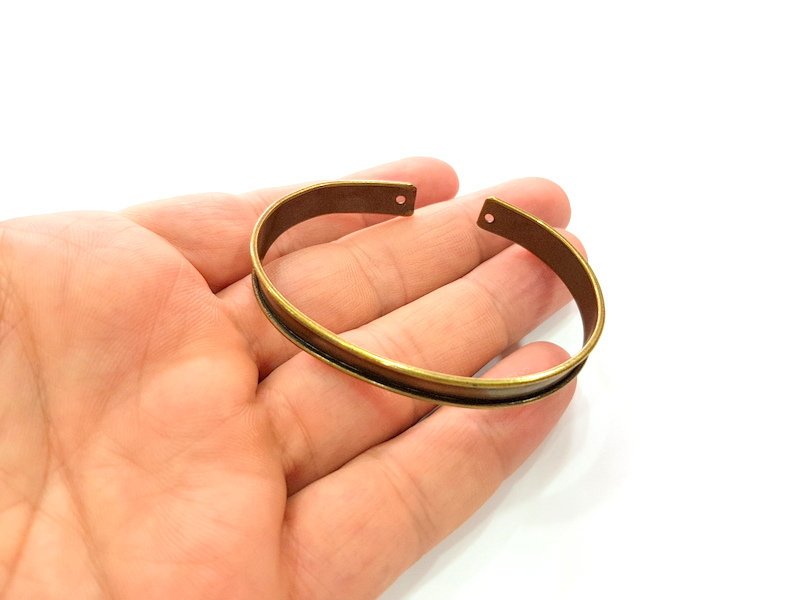 Bangle Blanks Antique Bronze Bracelet Blanks Cuff Blanks Adjustable Bracelet Blank Antique Bronze Plated Brass (10mm ) G13685