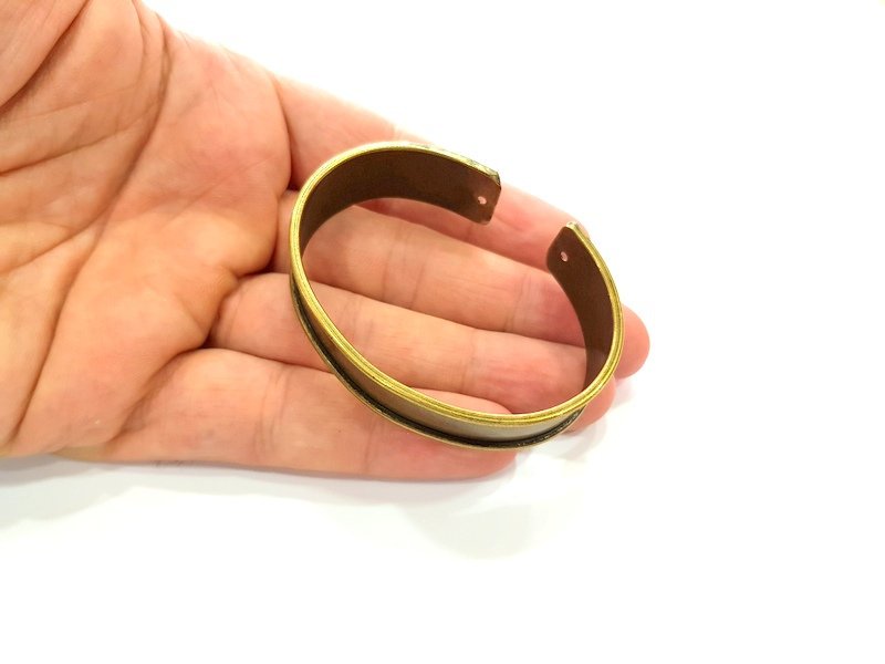 Bangle Blanks Antique Bronze Bracelet Blanks Cuff Blanks Adjustable Bracelet Blank Antique Bronze Plated Brass (15mm ) G13687