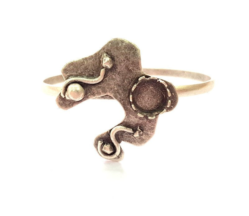 Silver Bracelet Blank Bangle Blank Cuff Blank Adjustable Bracelet inlay Blank Antique Silver Plated Brass (10mm Blanks) G12772