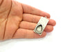 Hammered Pendant Base Blank inlay Blank Earring Base Resin Blank Mountings Antique Silver Plated Metal (18x13mm) G17449