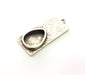 Hammered Pendant Base Blank inlay Blank Earring Base Resin Blank Mountings Antique Silver Plated Metal (18x13mm) G17449