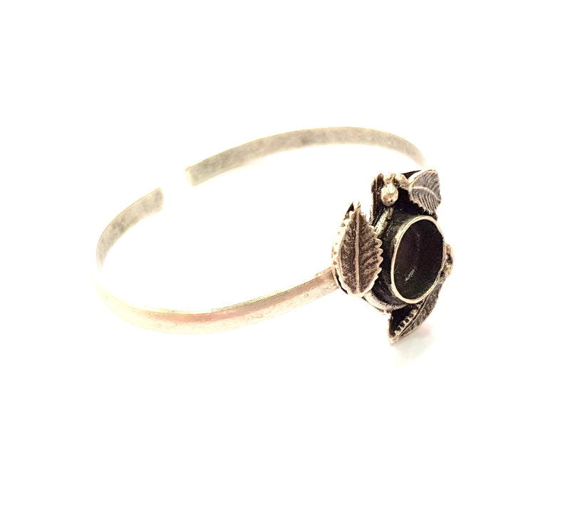 Silver Bracelet Blank Bangle Blank Cuff Blank Adjustable Bracelet inlay Blank Antique Silver Plated Brass (10mm Blanks) G12775