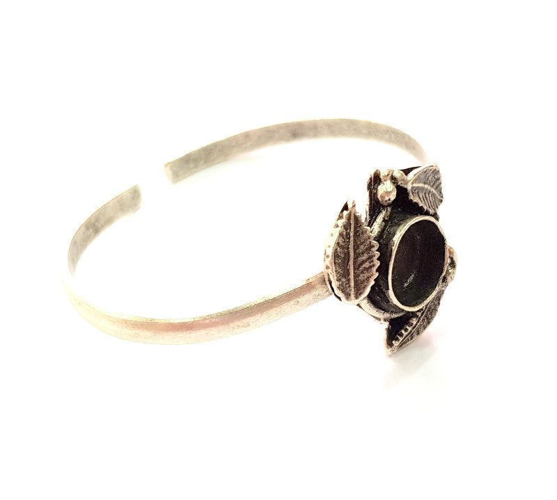 Silver Bracelet Blank Bangle Blank Cuff Blank Adjustable Bracelet inlay Blank Antique Silver Plated Brass (10mm Blanks) G12775