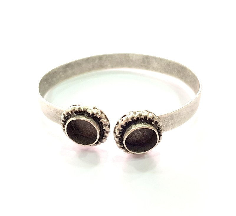 Reserved for MRSC.OHAGAN Silver Bracelet Blank Bangle Blank Cuff Blank Blank Antique Silver Plated Brass (10mm Blanks) G12776