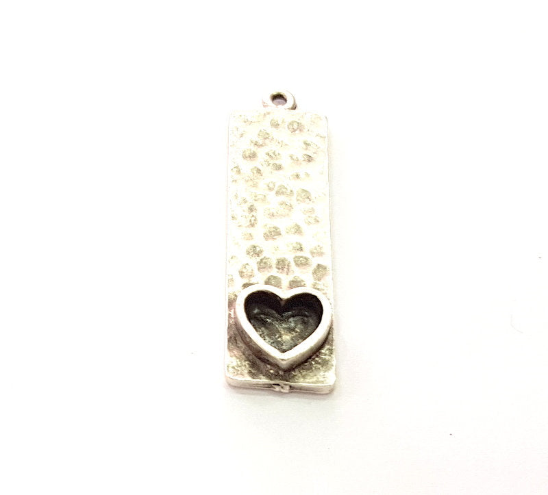 Hammered Base Blank inlay Blank Earring Base Resin Blank Mosaic Mountings Antique Silver Plated Metal (8x6 mm) G13690
