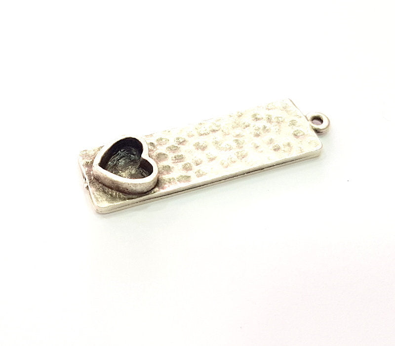 Hammered Base Blank inlay Blank Earring Base Resin Blank Mosaic Mountings Antique Silver Plated Metal (8x6 mm) G13690