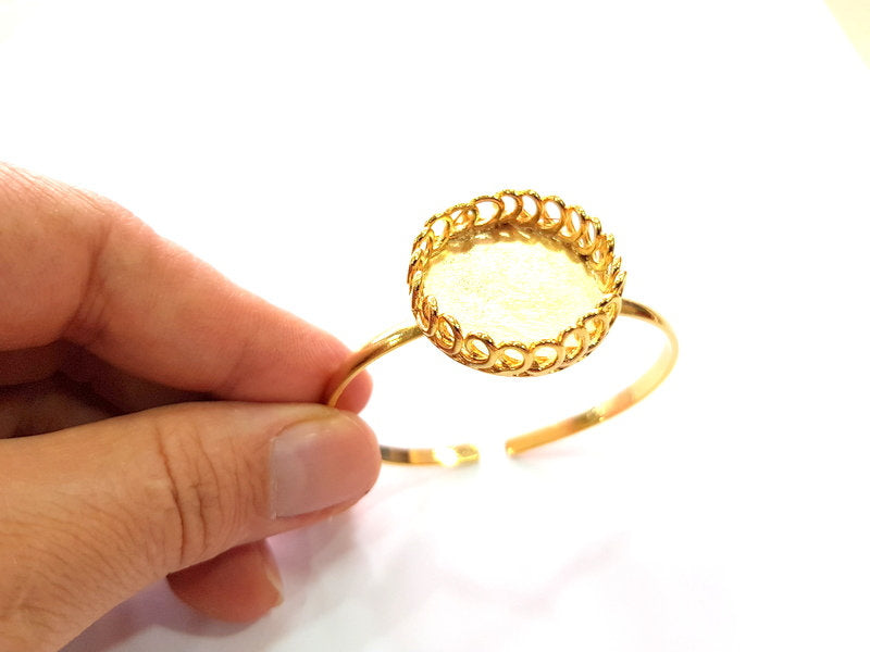Gold Bangle Blanks Bracelet Blanks Cuff Blanks Adjustable Bracelet Blank Gold Plated Brass (25 mm Blanks ) G12779