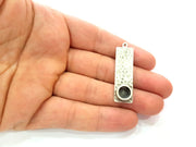 2 Pcs Hammered Base Blank inlay Blank Earring Base Resin Blank Mosaic Mountings Antique Silver Plated Metal (8 mm blank )  G13691